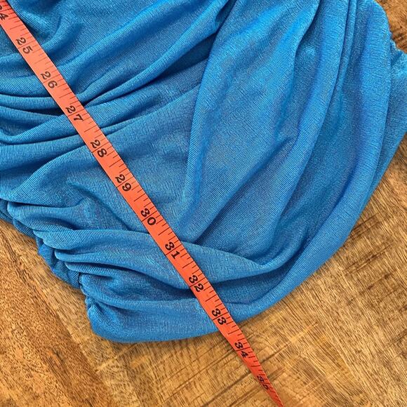 Lioness The Goddess Mini Dress XS Teal Blue Shimmer - Picture 11 of 12